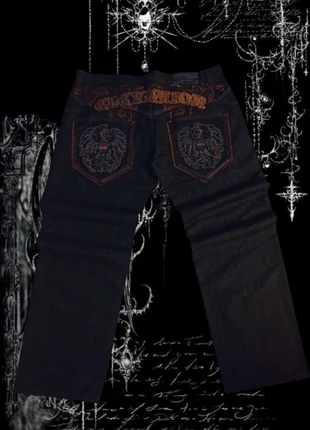 CRAZY Rare Y2K Affliction type Jeans Grunge Embroidery Distressed Faded, marque: Affliction, état: Très bon état, taille: XL, 70,00 €, 74,20 € Protection acheteurs incluse