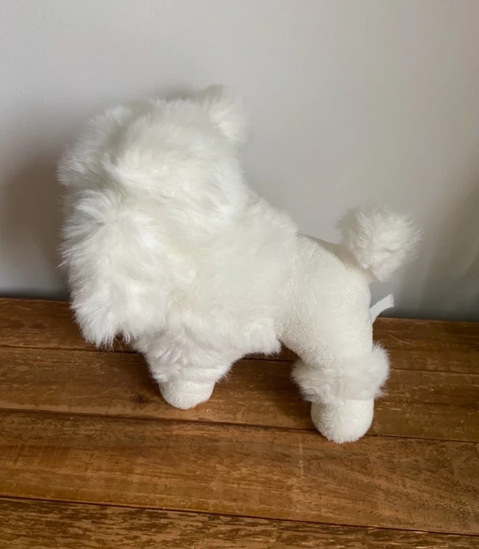 🤍 Peluche chien caniche 🐩 blanc - photo numéro 3