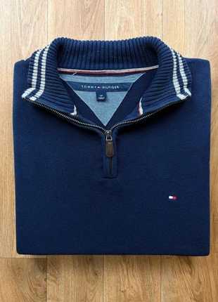 Pull Tommy Hilfiger Half zip 1/4 zip col camionneur | Bleu marine logo brodé | Taille S, brand: Tommy Hilfiger, condition: Very good, size: S, €40.00, €42.70 includes Buyer Protection Pro