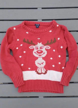 Pull de Noël, marque: Kiabi, état: Satisfaisant, taille: 4 ans / 104 cm, 1,00 €, 1,75 € Protection acheteurs incluse