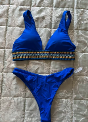 💙 Costume a due pezzi blu elettrico con fascia decorata, marca: Shein, estado: Novo sem etiquetas, tamanho: M / 38 / 10, €4.00, €4.90 inclui Proteção do Comprador