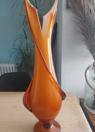 MCM Fratelli Betti Empoli Amber and white glass vase, brand: Empoli, condition: Very good, £27.00, £29.05 includes Buyer Protection