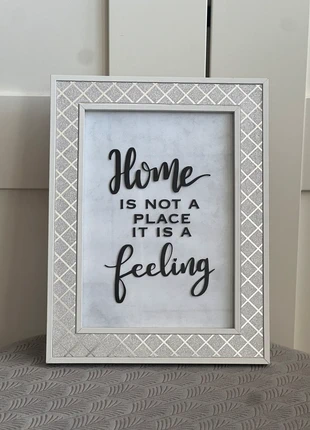 Handmade Quote Frame – Home is not a place, it is a feeling, brand: Atifa creates, condition: Like new, £5.00, £5.95 includes Buyer Protection