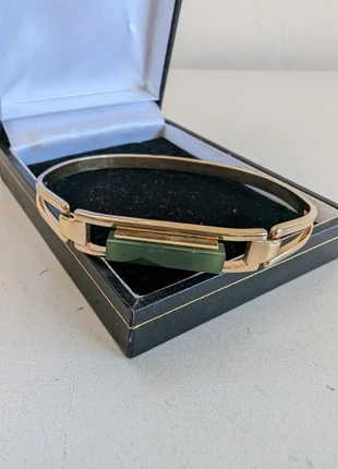 Vintage Avon gold tone nephrite jade stone bangle bracelet, brand: AVON, condition: Very good, £10.00, £11.20 includes Buyer Protection Pro