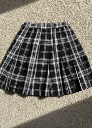 Jupe plissée à carreaux noir & blanc – style écolière coréen, brand: NekoBerry, condition: Very good, size: S, €29.99, €32.19 includes Buyer Protection