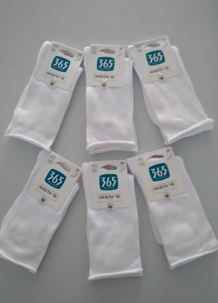 6 pares de meias brancas T.40/46, marque: 365, état: Neuf avec étiquette, taille: M | 43–46, 9,99 €, 11,19 € Protection acheteurs incluse