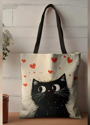 Borsa in tela - shopper con Gatto innamorato, brand: cat lovers, condizioni: Nuovo senza cartellino, €8.90, €10.05 include la Protezione acquisti