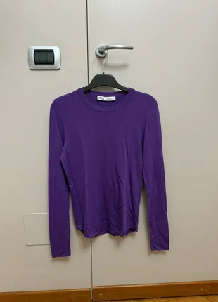 Maglioncino Zara in viscosa viola, marca: Zara, estado: Nuevo sin etiquetas, tamaño: S / 36 / 8, 6,00 €, 7,00 € Protección al comprador incluida