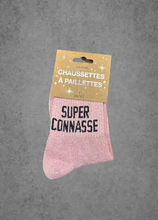 Chaussettes à paillettes (neuve), condition: New with tags, size: One size, €3.95, €4.85 includes Buyer Protection Pro