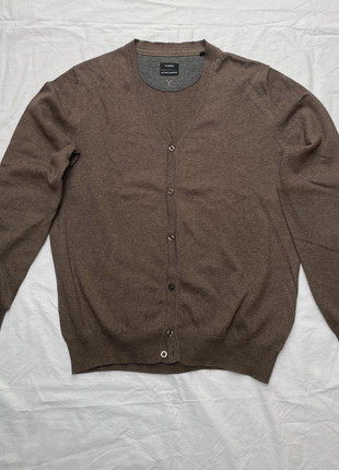 Dünne Strickjacke / Cardigan Herren Cotton-Cashmere Hellbraun, marque: YORN, état: Très bon état, taille: L, 5,00 €, 5,95 € Protection acheteurs incluse