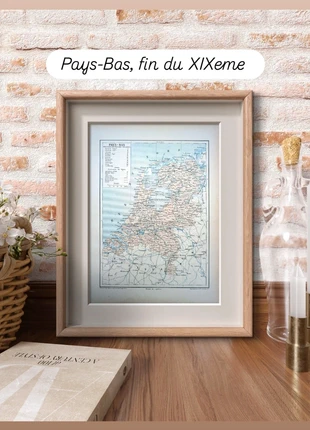 Ancienne carte des Pays-Bas, imprimée en fin XIXème Vintage Authentique (cadre non inclus), marque: LesOubliées, état: Bon état, 22,50 €, 24,33 € Protection acheteurs (Pro) incluse