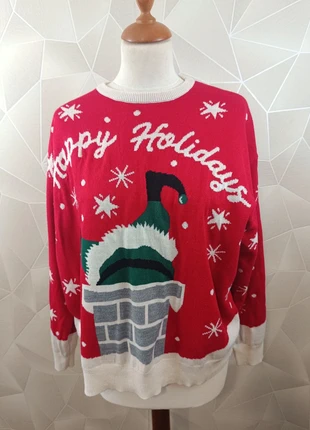 Pull de Noël “Happy Holidays” Père Noël dans la cheminée – Taille XL (Esmara), marque: Esmara, état: Très bon état, taille: XL / 42 / 14, 7,00 €, 8,05 € Protection acheteurs incluse