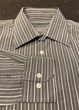 Chemise Chevignon, grise à rayures, vintage, marke: Chevignon, zustand: Sehr gut, größe: L, 5,00 €, 5,95 € inklusive Vinted-Käuferschutz