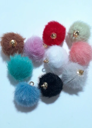 Lot de 12 breloques pompom multicolores or de 16 mm, merk: Fashion Jewelry, staat: Heel goed, € 3,99, € 4,89 inclusief Kopersbescherming