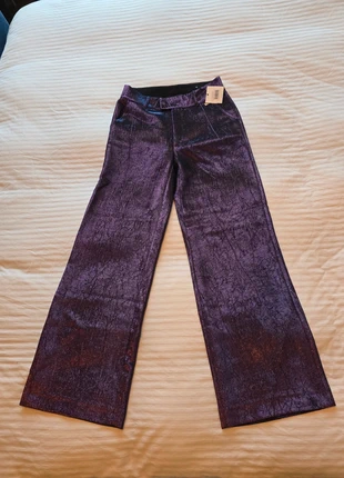 Paarse glitterbroek Pom Amsterdam, maat 36, merk: POM Amsterdam, staat: Nieuw met prijskaartje, maat: S / 36 / 8, € 50,00, € 53,20 inclusief Kopersbescherming