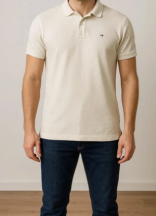 Polo Hilfiger Denim Homme Logo flag, Blanc, Taille L – Bon état, brand: Hilfiger Denim, condition: Very good, size: L, €13.60, €14.98 includes Buyer Protection