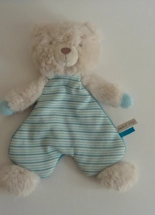 Doudou ours plat Sucre d’Orge beige bleu rayé – Occasion 1900795 61, marque: Sucre d'Orge, état: Neuf sans étiquette, taille: 1-3 mois / 56 cm, 13,00 €, 14,35 € Protection acheteurs (Pro) incluse