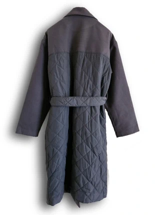 Veste longue bimatière BoohooMAN gris avec ceinture taille XXL, brand: BoohooMAN, condition: Good, size: XXL, €30.00, €32.20 includes Buyer Protection