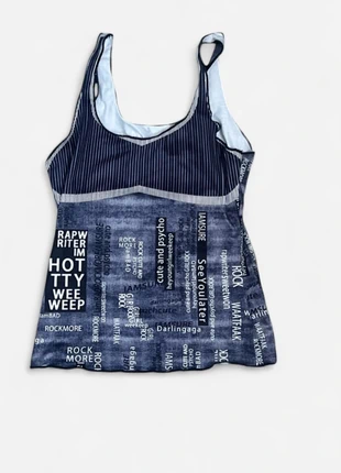 Blue navy y2k top camis size S with text logos, brand: y2k, condition: New without tags, size: S / 8, £11.00, £12.25 includes Buyer Protection