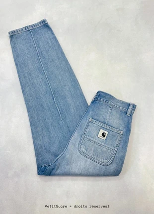 Jean Carhartt wip Bleu clair Taille Haute Large modèle Armanda Pant - Taille XS w24 #1307, brand: Carhartt, condition: Very good, size: XS / 34 / 6, €49.00, €52.15 includes Buyer Protection Pro