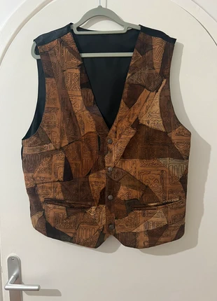 Gilet vintage homme C&A – cuir velours véritable – taille M, merk: C&A, staat: Heel goed, maat: M, € 45,00, € 47,95 inclusief Kopersbescherming