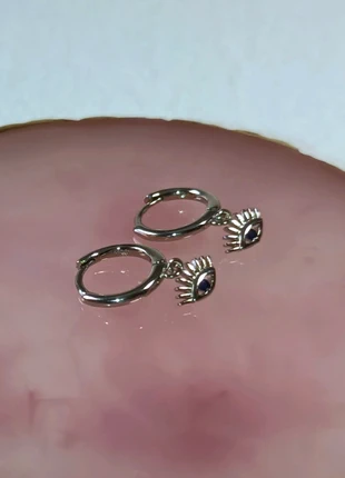 Pendientes aro plateado plata ojo de la suerte Lucky Earrings Boucles d'oreilles créoles, marque: Plata, état: Très bon état, 13,00 €, 14,35 € Protection acheteurs incluse