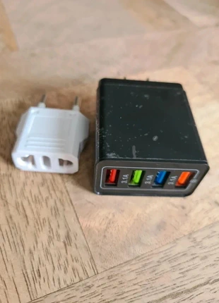 🔌Cargador USB carga rápida de 4 puertos+ Adaptador Europeo, estado: Novo com etiquetas, €7.00, €8.05 inclui Proteção do Comprador