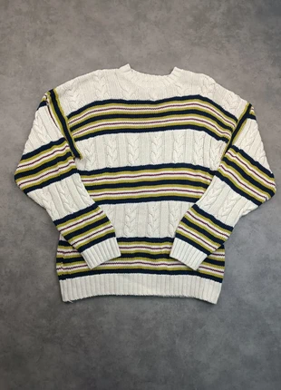 Pull Col Rond Tommy Hilfiger Couleur Blanc / Jaune / Bleu Taille L, marque: Tommy Hilfiger, état: Très bon état, taille: L, 25,00 €, 26,95 € Protection acheteurs incluse