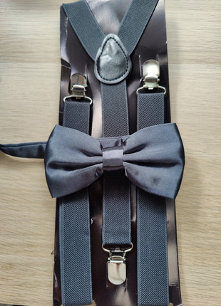 Bretelles + noeud papillon gris foncé, condizioni: Ottime, €10.00, €11.20 include la Protezione acquisti Pro