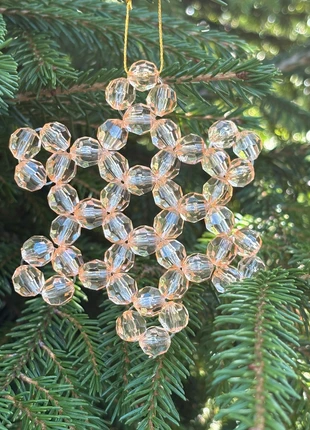 Flocon de Noël en perles – couleur abricot scintillante, marca: Noël, estado: Nuevo con etiquetas, 5,00 €, 5,95 € Protección al comprador incluida