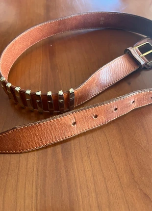 Cinturón de Cuero Marrón con Detalles Metálicos, marque: Local, état: Très bon état, taille: 80 cm, 13,00 €, 14,35 € Protection acheteurs incluse