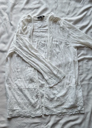 White Boho cardigan with lace pattern, brand: New Look, condition: Very good, size: M / UK 12-14, £2.00, £2.80 includes Buyer Protection