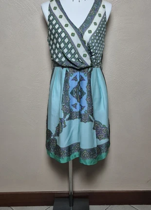 Robe d'été courte Sinéquanone bleue, crème et verte taille L, marque: Sinéquanone, état: Très bon état, taille: L / 40 / 12, 4,50 €, 5,43 € Protection acheteurs incluse