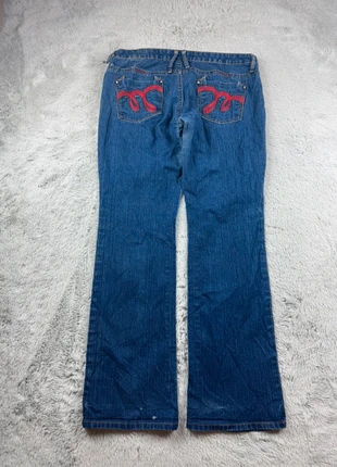 Jean femme y2k borderie rouge coupe évasé Flare Bootcut - 42, marke: y2k, zustand: Sehr gut, größe: XL / 42 / 14, 12,00 €, 13,30 € beinhaltet Vinted-Käuferschutz Pro