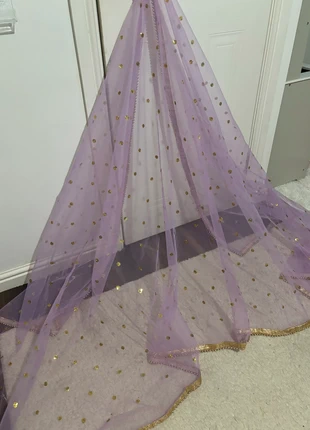 Lilac Organza Net Dupatta With Lace Boarder, condition: Very good, size: One size, £10.00, £11.20 includes Buyer Protection