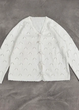 Cardigan maille ajourée écru style romantique vintage old money – Femme L, marca: Vintage Dressing, estado: Muy bueno, tamaño: L / 40 / 12, 15,00 €, 16,45 € Protección al comprador incluida