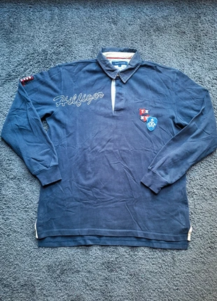 Polo Rugby Vintage 90’s Tommy Hilfiger | Marine logo brodé écusson | Taille L, marque: Tommy Hilfiger, état: Très bon état, taille: L, 25,00 €, 26,95 € Protection acheteurs incluse