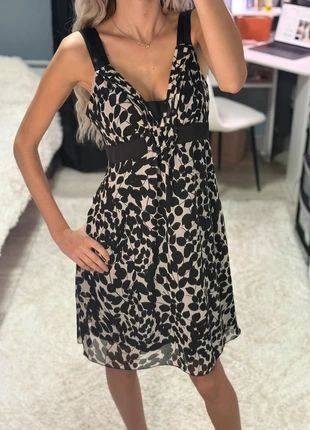 Robe fluide à imprimé noir et beige Promod, brand: Promod, condition: Very good, size: S / 36 / 8, €6.00, €7.00 includes Buyer Protection Pro