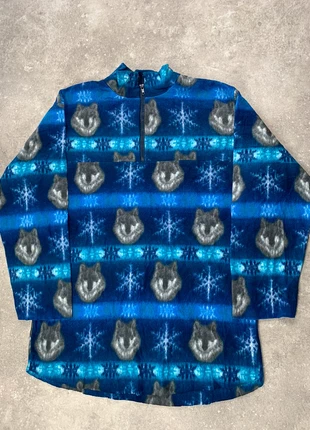 Polaire vintage 1/4 zip vintage motif tete de loup taille L, marque: Vintage Dressing, état: Très bon état, taille: L, 24,00 €, 25,90 € Protection acheteurs incluse
