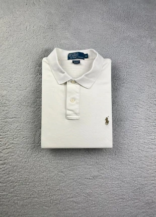 Polo manche courte - Polo Ralph Lauren - Couleur Blanc logo brodé Marron - Taille M Homme, marca: Polo Ralph Lauren, estado: Muito bom, tamanho: M, €39.90, €42.60 inclui Proteção do Comprador