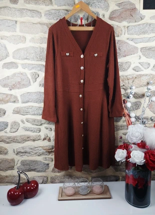 Robe en tricot manches longues maille côtelée terracotta Femme Taille 54 marque Asos 🍒, marque: ASOS, état: Très bon état, taille: 7XL / 54 / 26, 34,90 €, 37,35 € Protection acheteurs incluse