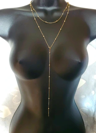 Stunning double Layer Beaded chain stainless steel Lariat Necklace💥💛, brand: Stainless steel, condition: Very good, £19.00, £20.65 includes Buyer Protection Pro