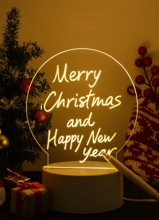 🎄 Lampe LED Tableau Lumineux Noël “Merry Christmas” - Écriture Effaçable & Rechargeable, état: Neuf, 24,95 €, 26,90 € Protection acheteurs incluse