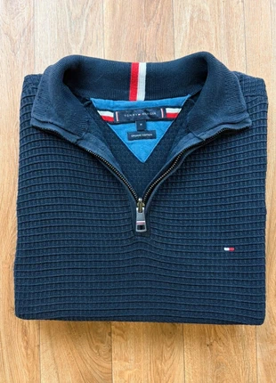 Pull Tommy Hilfiger Half zip 1/4 zip col camionneur | Bleu marine logo brodé | Taille M, brand: Tommy Hilfiger, condition: Very good, size: M, €40.00, €42.70 includes Buyer Protection Pro