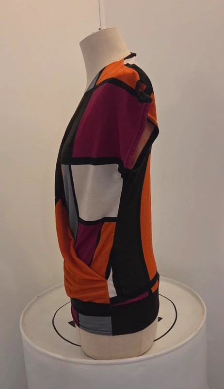 Haut cache-cœur imprimé géométrique Mim – Taille S - photo numéro 2