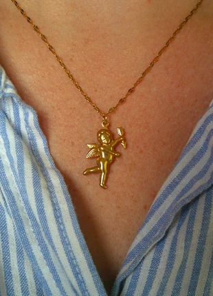 Chérubin ange Cupidon 🌟 amour 🌟 barocco 🌟 collier acier inoxydable, brand: acier inoxydable, condition: Very good, €8.00, €9.10 includes Buyer Protection Pro