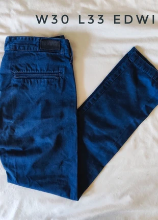 Pantalon chino Edwin 55 bleu marine homme coton W30 L33 chic décontracté, marke: Edwin, zustand: Sehr gut, größe: W30 | DE 46, 18,00 €, 19,60 € inklusive Vinted-Käuferschutz