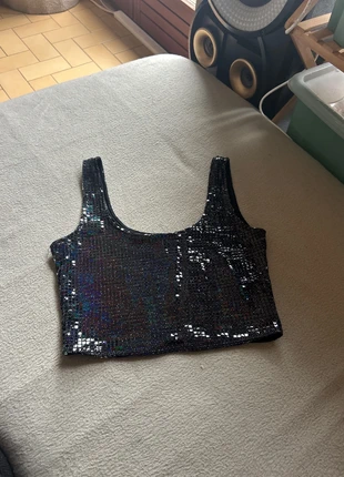 Crop top à sequins pimkie, brand: Pimkie, condition: Very good, size: XS / 34 / 6, €2.00, €2.80 includes Buyer Protection