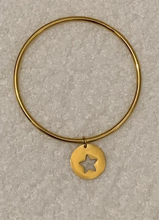 Bracelet jonc breloque étoile acier inoxydable, condition: Very good, €10.80, €12.04 includes Buyer Protection Pro