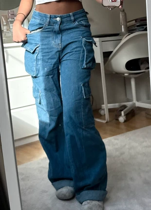 Denim Cargo Pants, état: Bon état, taille: XS / 34 / 6, 7,00 €, 8,05 € Protection acheteurs incluse